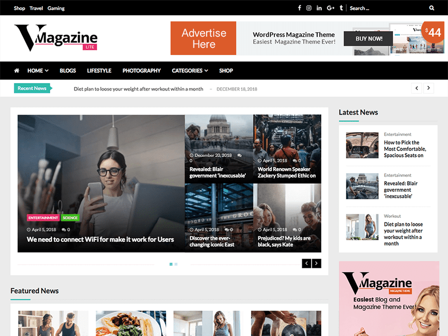 Free WordPress Magazine Themes