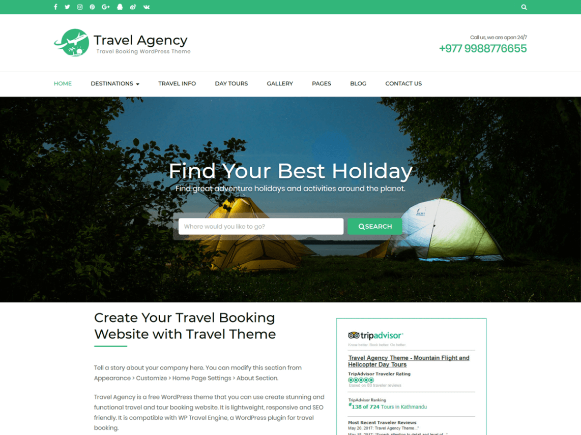 free wordpress travel themes